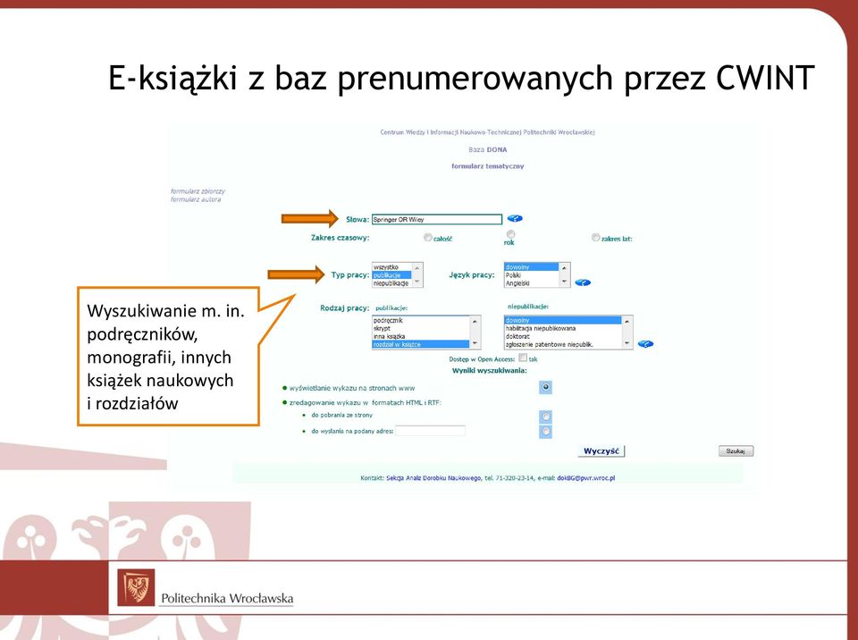 podręczników, monografii,