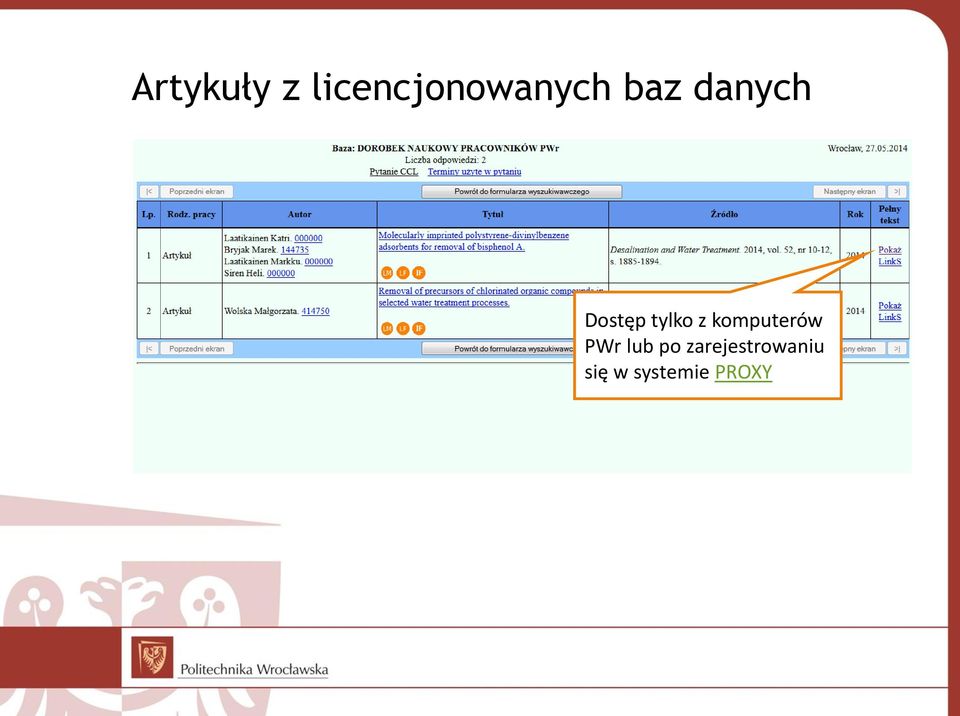 komputerów PWr lub po