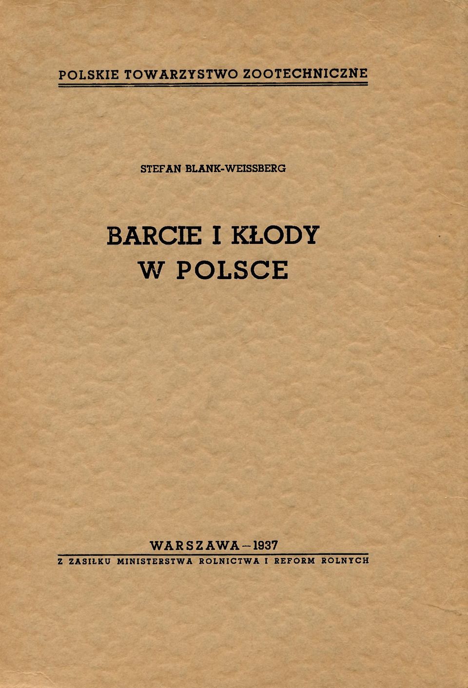 KŁODY W POLSCE WARSZAWA-1937 Z