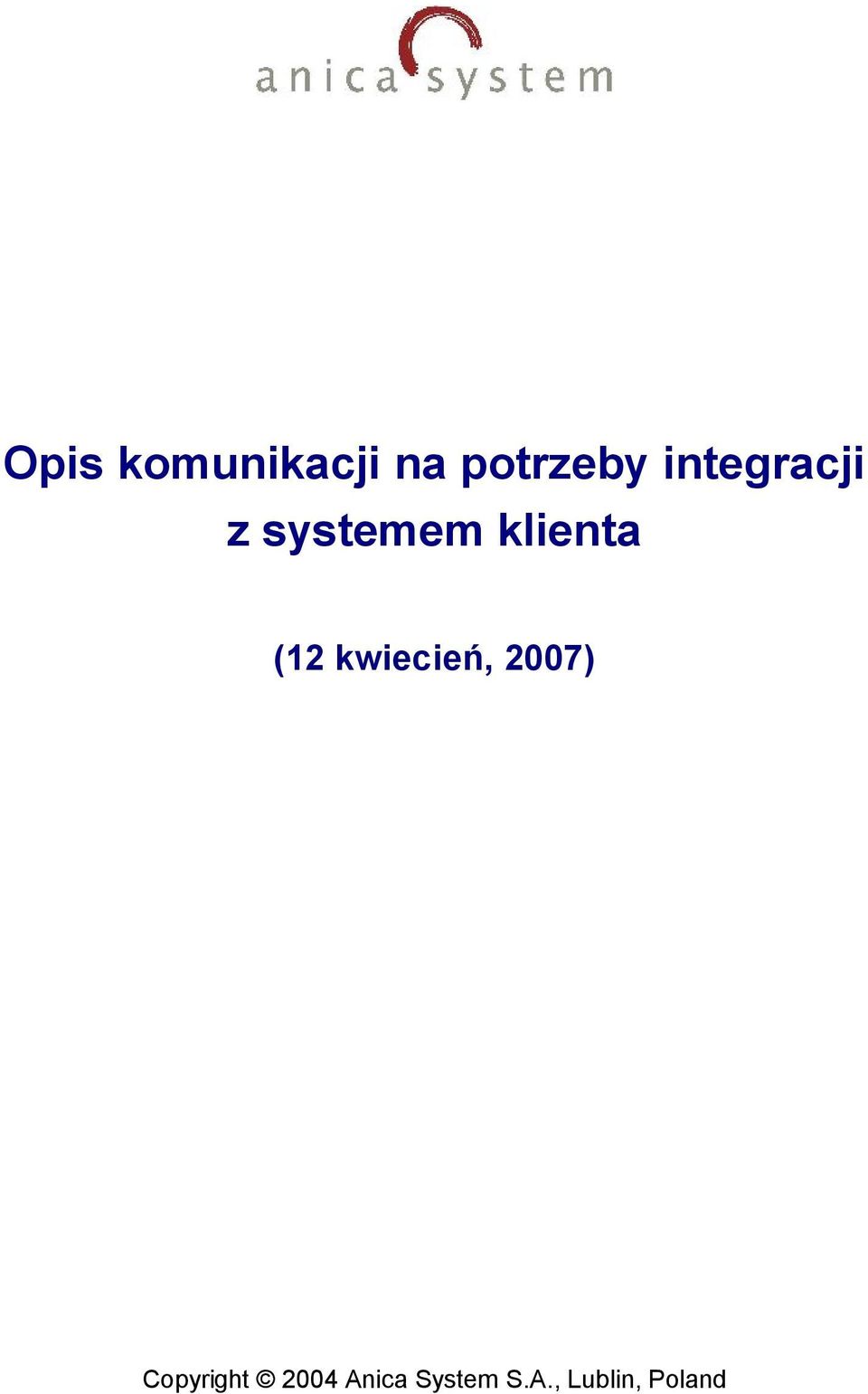 (12 kwiecień, 2007) Copyright