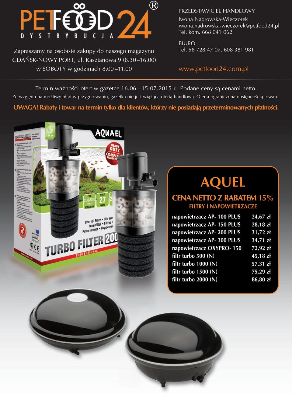 napowietrzacz OXYPRO 150 filtr turbo 500 (N) filtr turbo 1000 (N) filtr turbo 1500 (N)