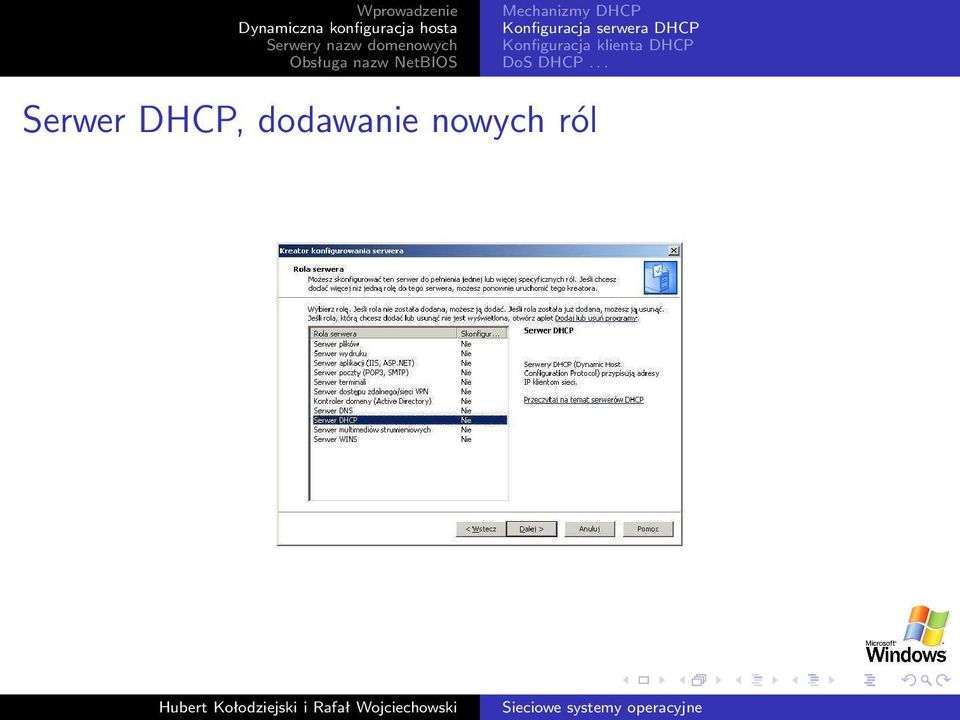 Konfiguracja klienta DHCP