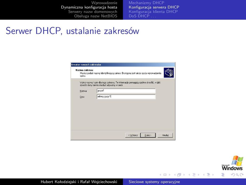 Konfiguracja klienta DHCP