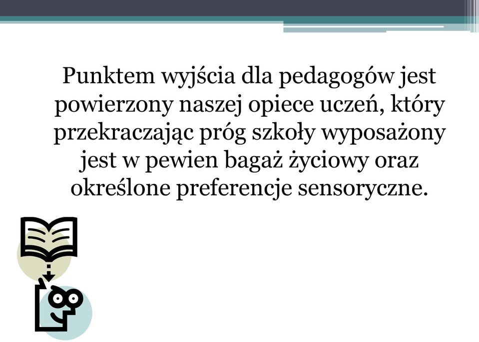 przekraczając próg szkoły wyposażony jest w