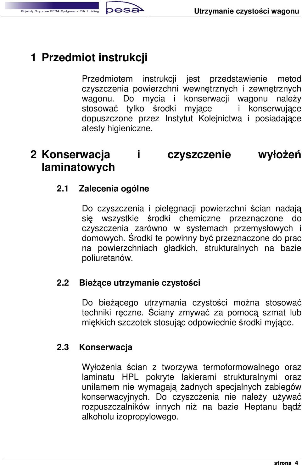 2 Konserwacja i czyszczenie wyłożeń laminatowych 2.