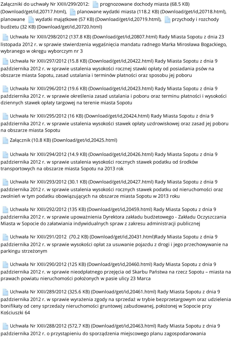 html) Rady Miasta Sopotu z dnia 23 listopada 2012 r. w sprawie stwierdzenia wygaśnięcia mandatu radnego Marka Mirosława Bogackiego, wybranego w okręgu wyborczym nr 3 Uchwała Nr XXII/297/2012 (15.