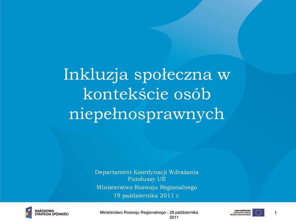 Wdrażania Funduszy UE Ministerstwo