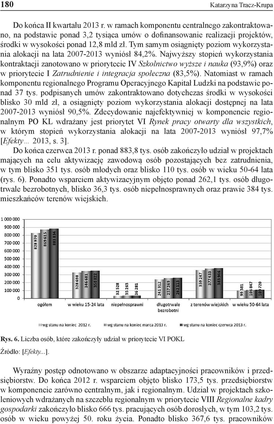 Tym samym osiągnięty poziom wykorzystania alokacji na lata 2007-2013 wyniósł 84,2%.