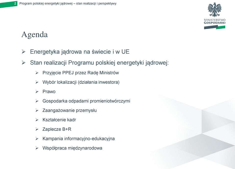 (działania inwestora) Prawo Gospodarka odpadami promieniotwórczymi Zaangażowanie