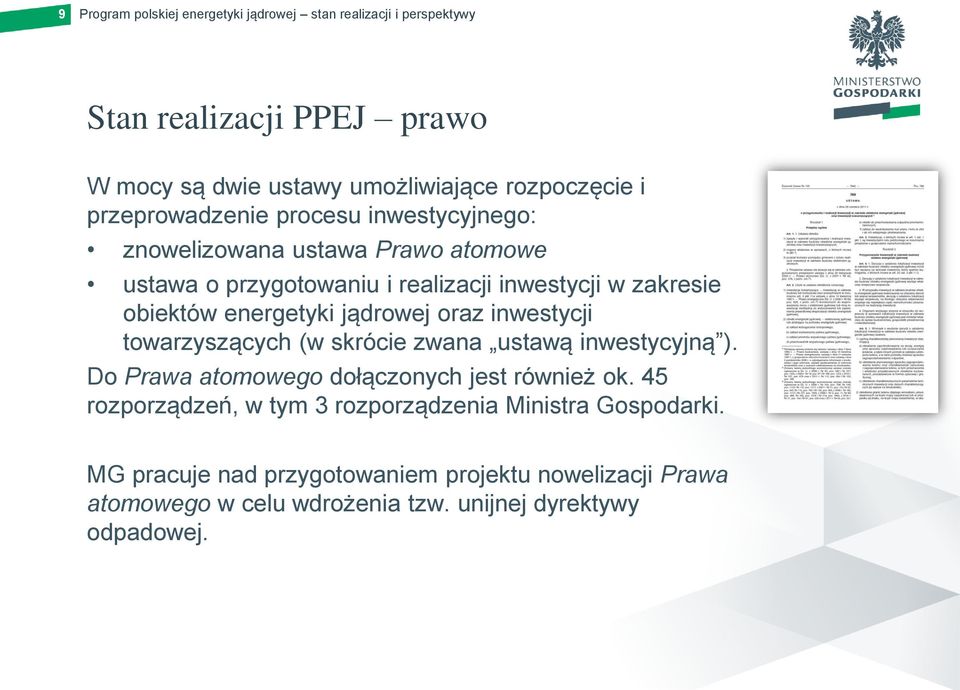 towarzyszących (w skrócie zwana ustawą inwestycyjną ). Do Prawa atomowego dołączonych jest również ok.