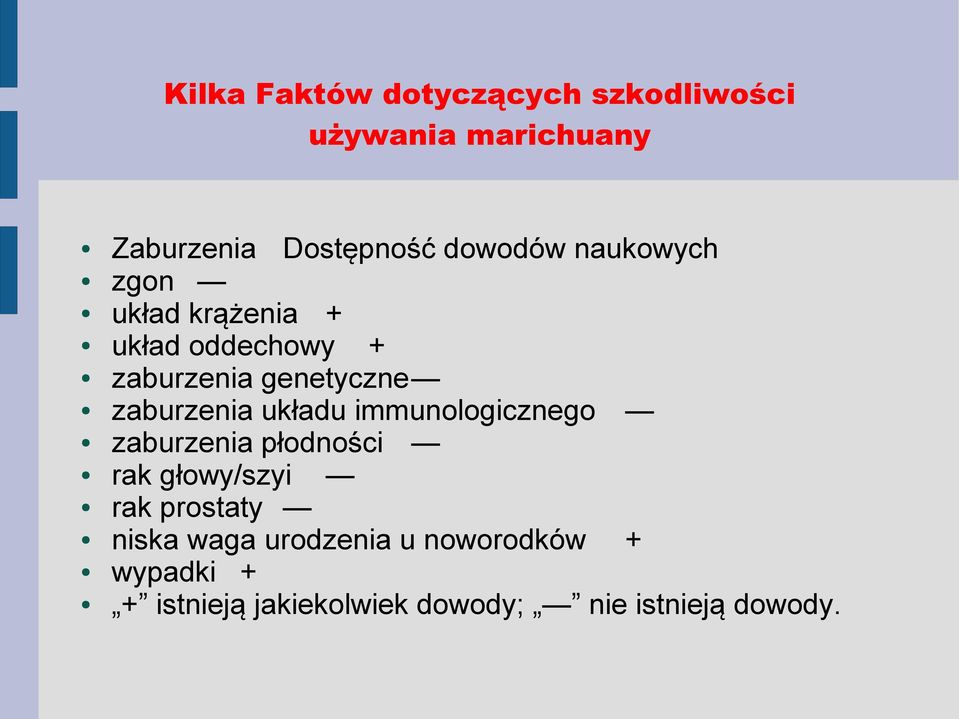 zaburzenia układu immunologicznego zaburzenia płodności rak głowy/szyi rak prostaty