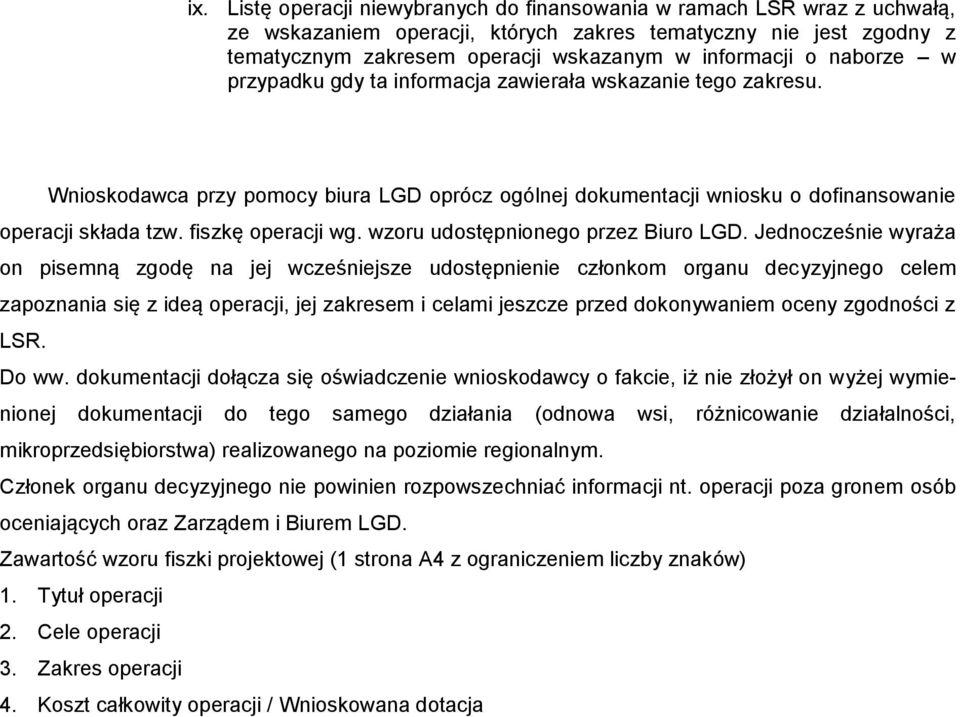 wzoru udostępnionego przez Biuro LGD.