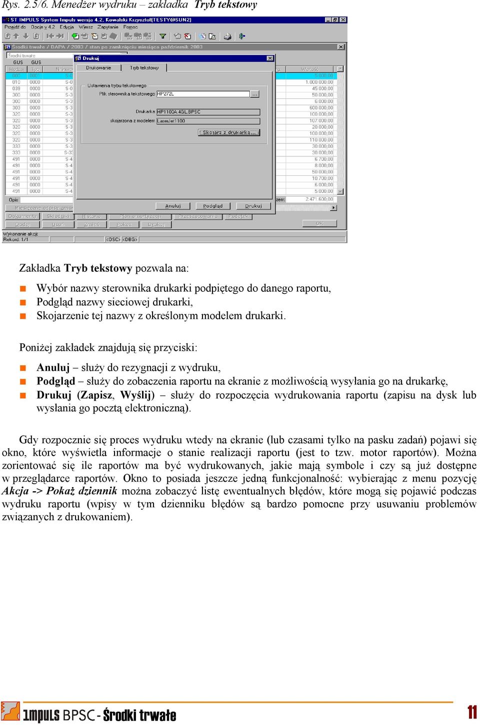 określonym modelem drukarki.