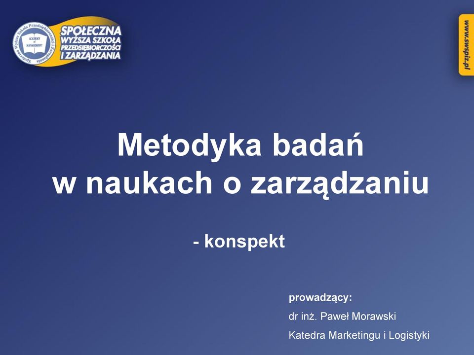 prowadzący: dr inż.