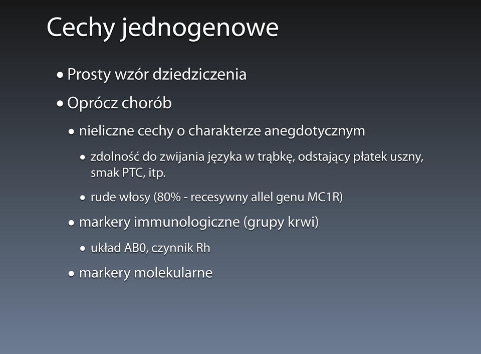 płatek uszny, smak PTC, itp.