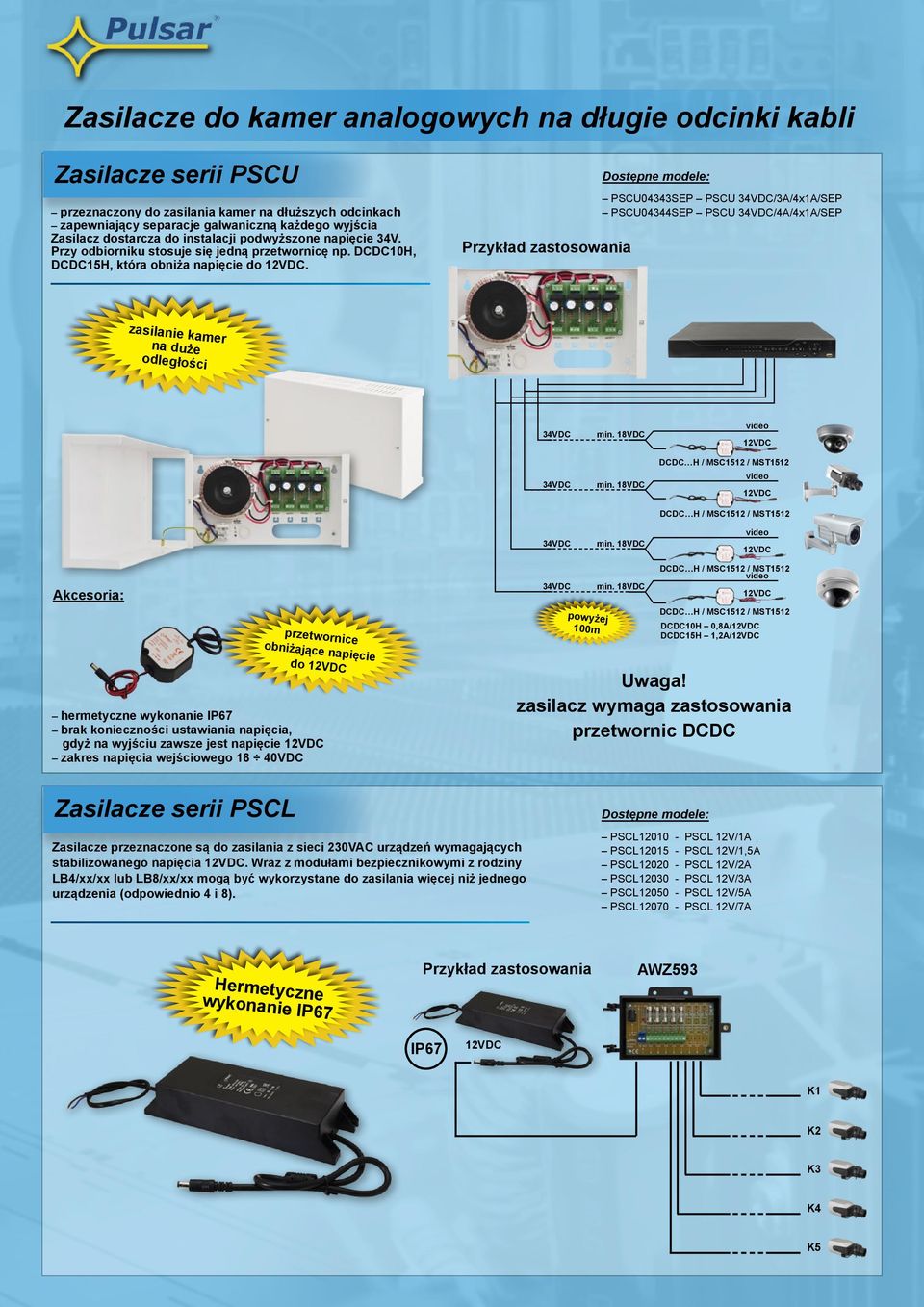 PSCU04343SEP PSCU 34VDC/3A/4x1A/SEP PSCU04344SEP PSCU 34VDC/4A/4x1A/SEP zasilanie kamer na duże odległości 34VDC 34VDC 34VDC min. 18VDC min.