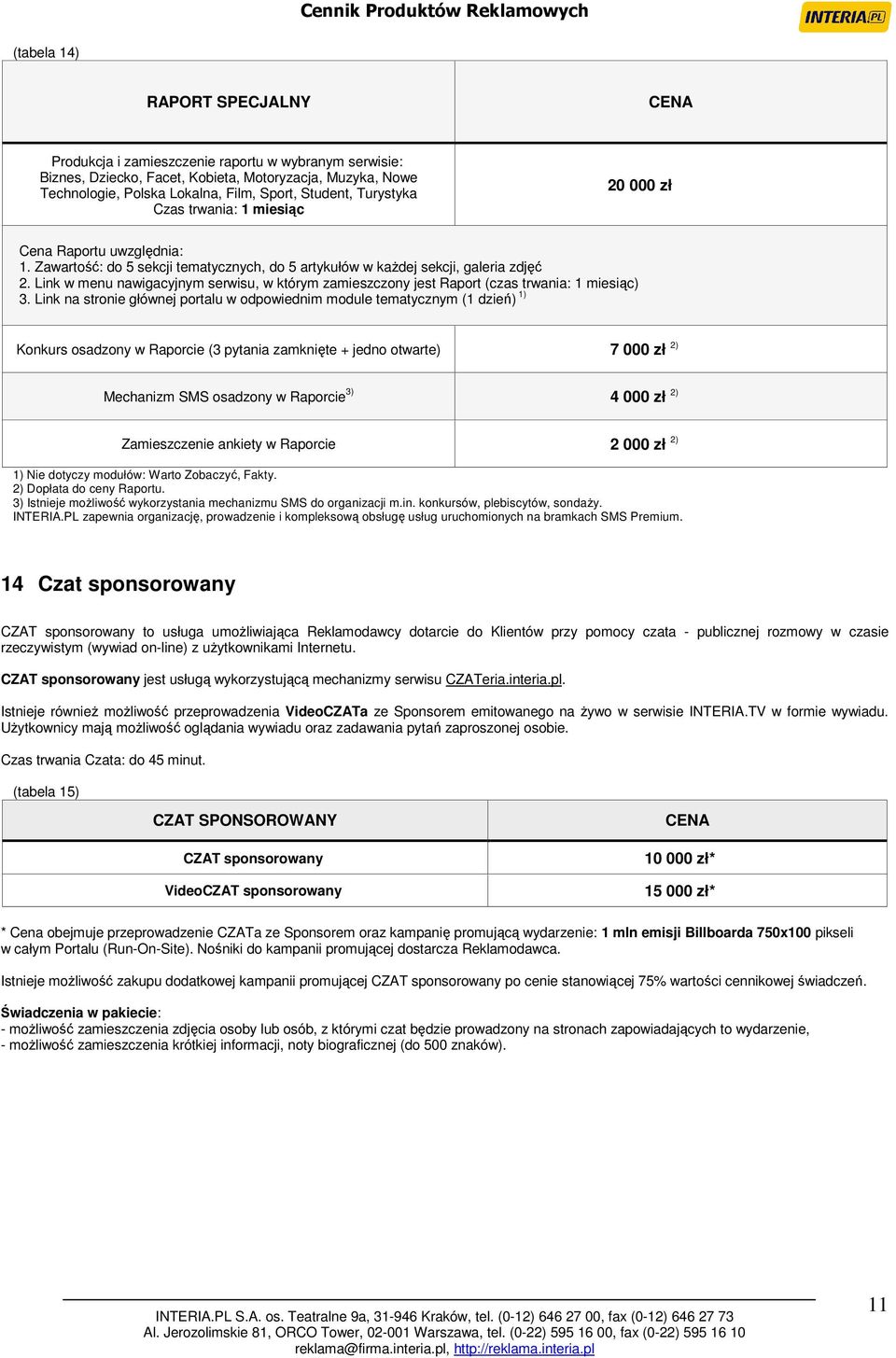 Link w menu nawigacyjnym serwisu, w którym zamieszczony jest Raport (czas trwania: 1 miesiąc) 3.