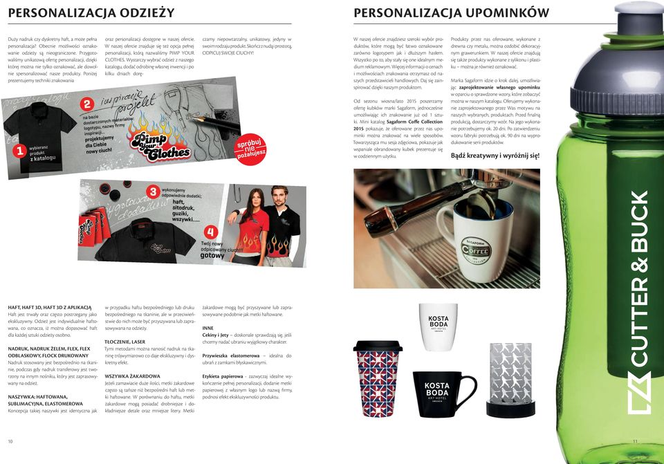 Poniżej prezentujemy techniki znakowania oraz personalizacji dostępne w naszej ofercie. W naszej ofercie znajduje się też opcja pełnej personalizacji, którą nazwaliśmy PIMP YOUR CLOTHES.