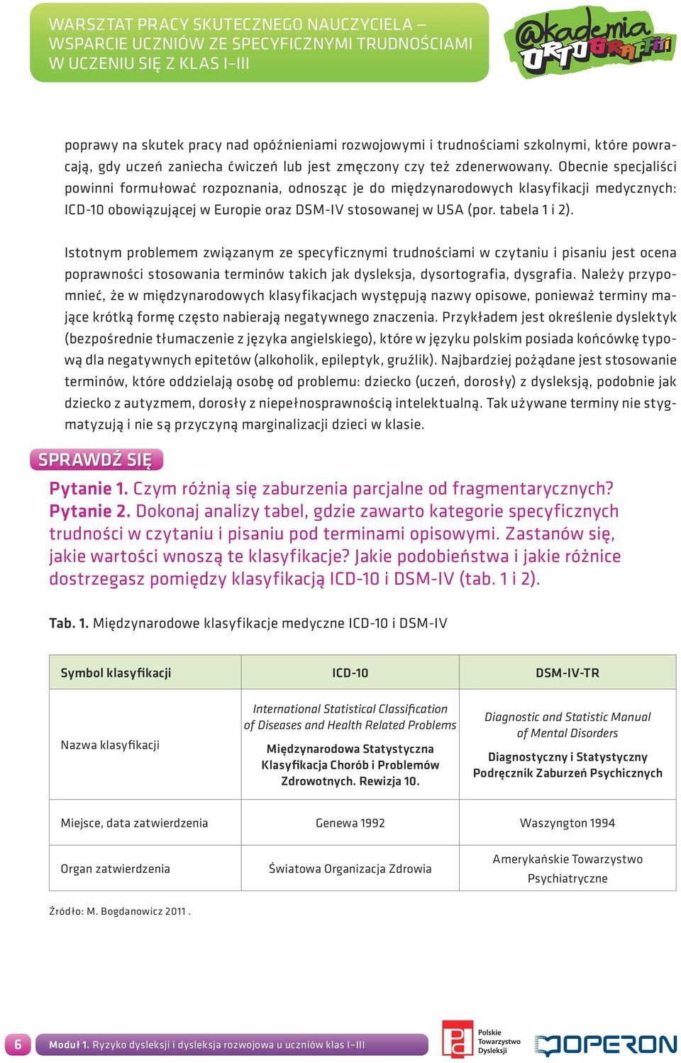 Istotnym problemem związanym ze specyficznymi trudnościami w czytaniu i pisaniu jest ocena poprawności stosowania terminów takich jak dysleksja, dysortografia, dysgrafia.