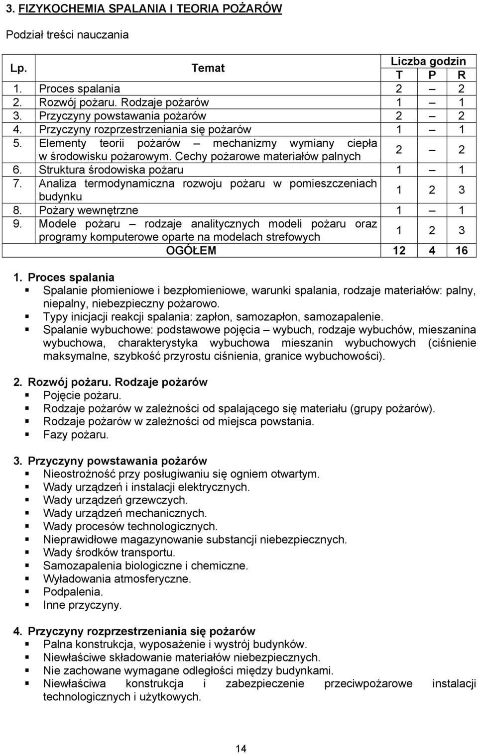 Analiza termodynamiczna rozwoju pożaru w pomieszczeniach budynku 1 2 3 8. Pożary wewnętrzne 1 1 9.