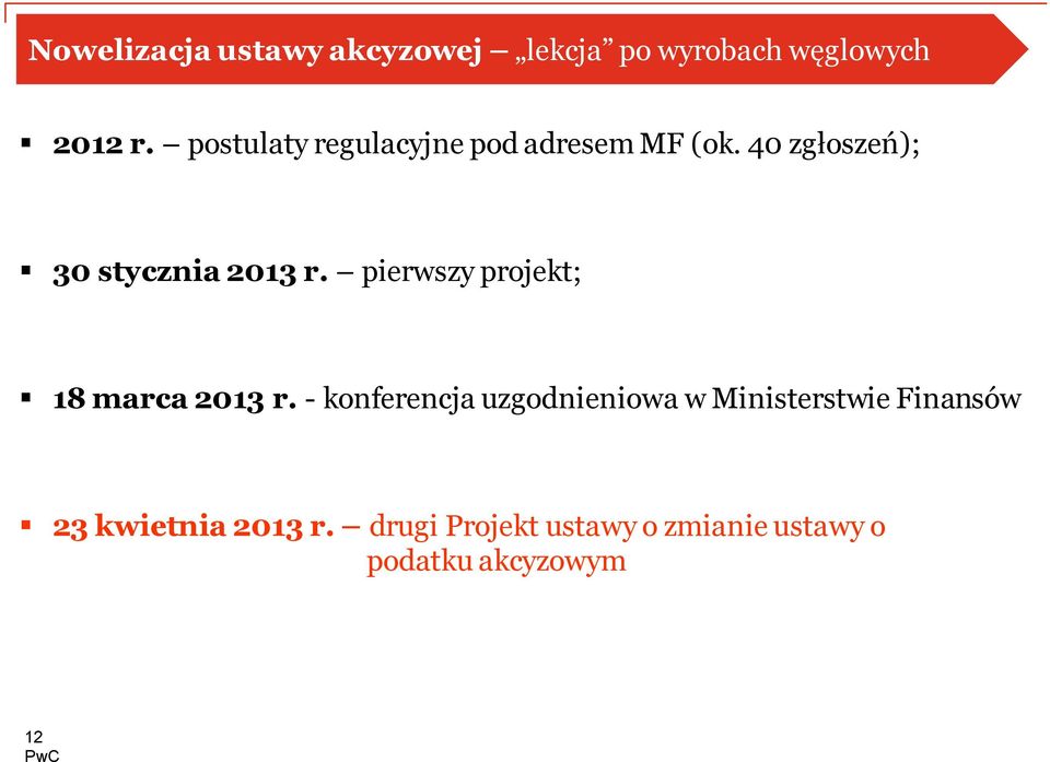 pierwszy projekt; 18 marca 2013 r.