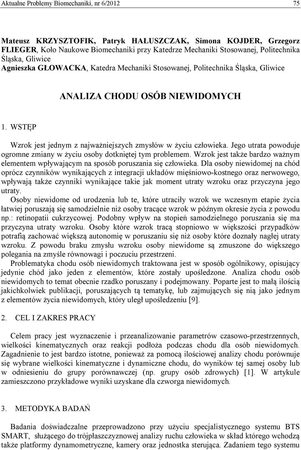 Jego utrata powoduje ogromne zmiany w życiu osoby dotkniętej tym problemem. Wzrok jest także bardzo ważnym elementem wpływającym na sposób poruszania się człowieka.