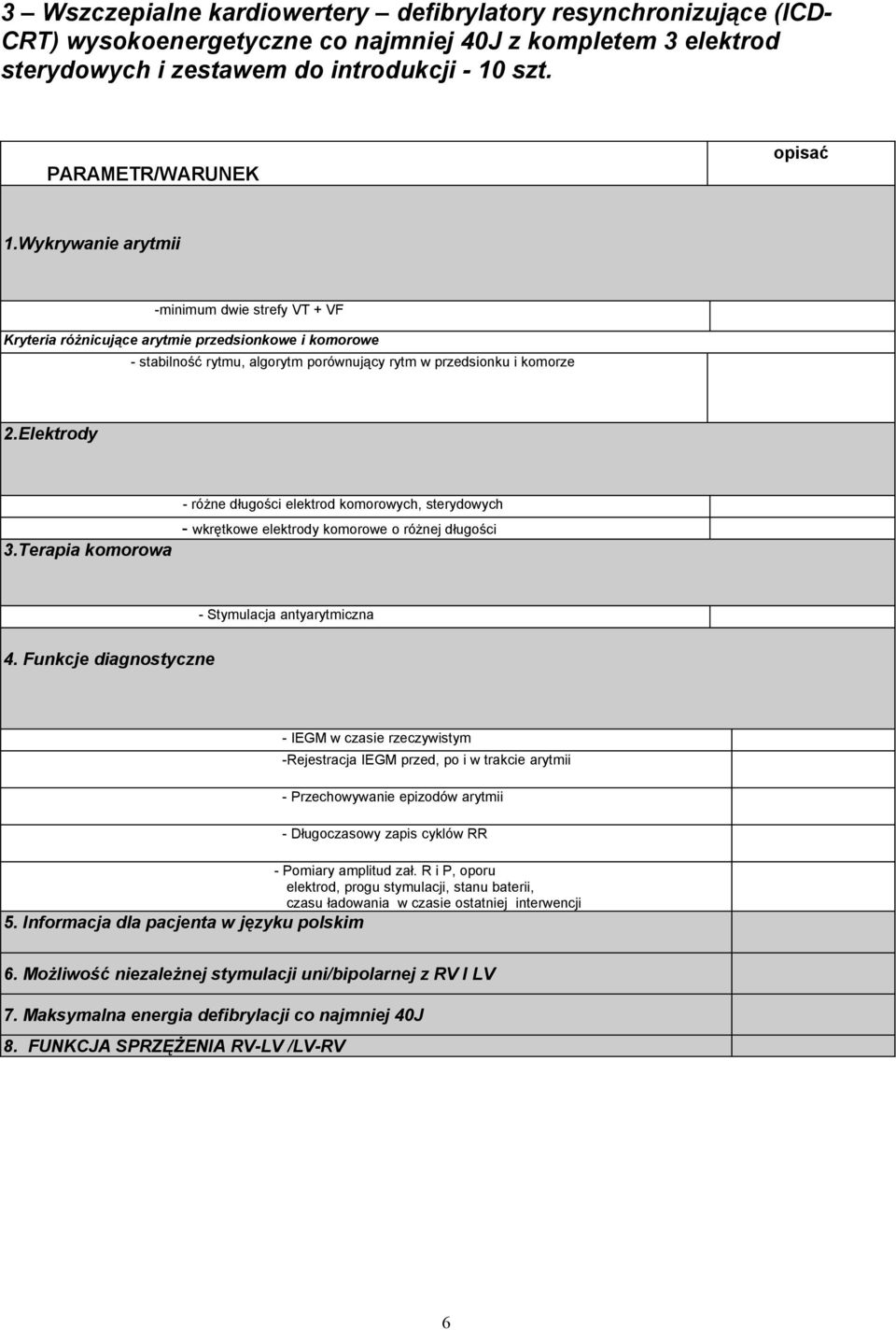 Terapia komorowa - wkrętkowe elektrody komorowe o różnej długości 4. Funkcje diagnostyczne -Rejestracja IEGM przed, po i w trakcie arytmii - Pomiary amplitud zał.