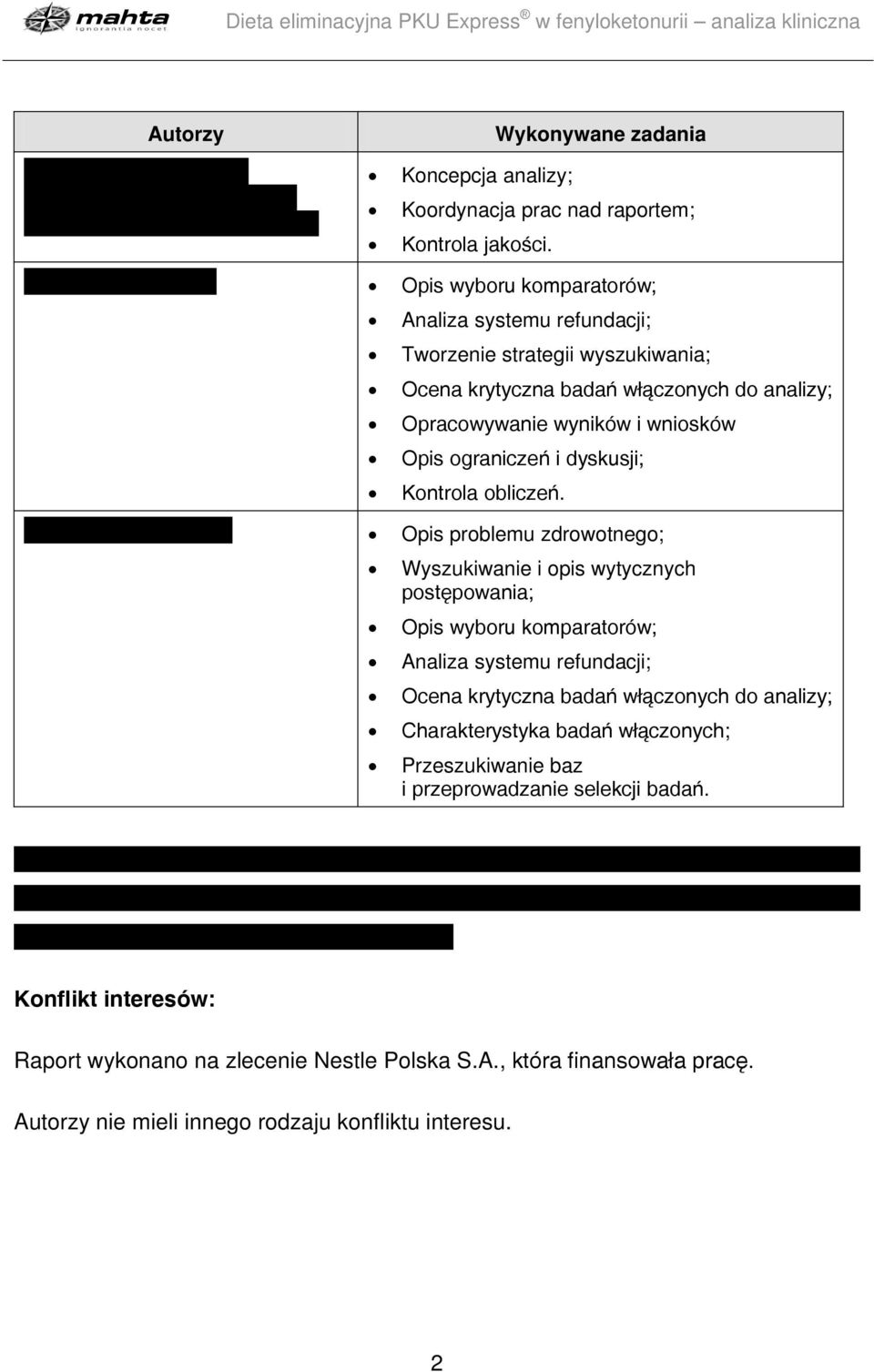 ograniczeń i dyskusji; Kontrola obliczeń.