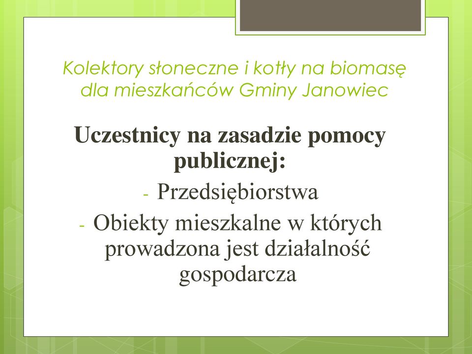 Obiekty mieszkalne w których