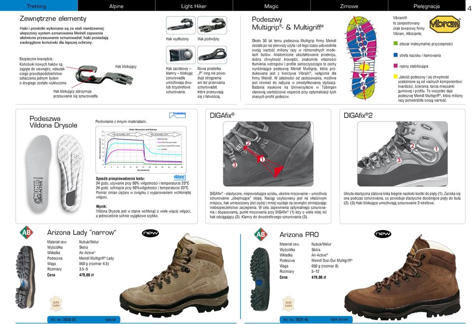 Hak blokujący zatrzymuje przesuwanie się sznurowadła. Vildona Drysole Hak blokujący Porównanie z innymi materiałami.