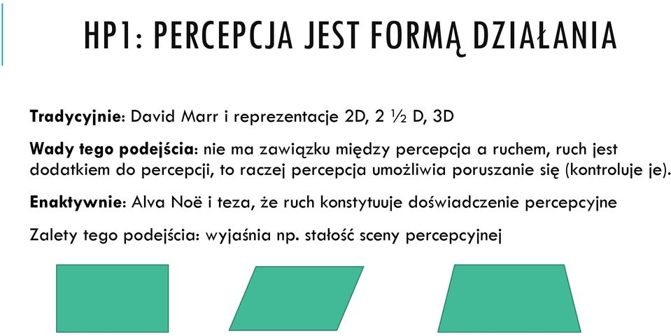 raczej percepcja umożliwia poruszanie się (kontroluje je).