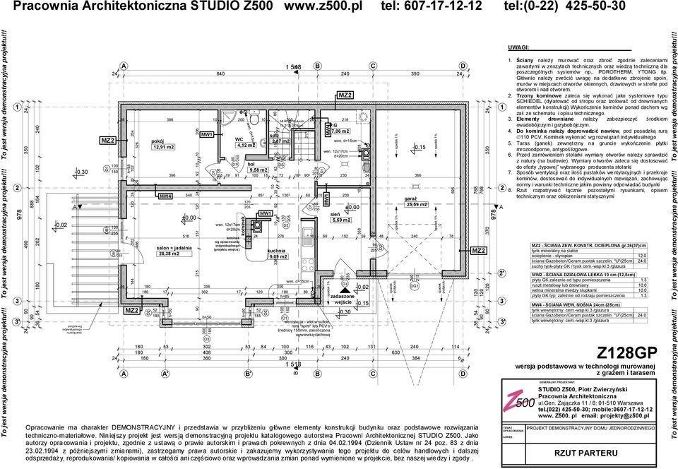 50mm, zakończona wywiewką dachową 5 85 O 6 0 5 9 5 0 8 9 0 8 0 70 540 85 5 0 5 60 0 0 MW 0 00 50 7 sień 5,59 m 5 0 5 84 00 6 4 0 40 4 408 00 60 4 60 00 40 84 6 58 MW4 MW 6 96 0 00 0 6 R.