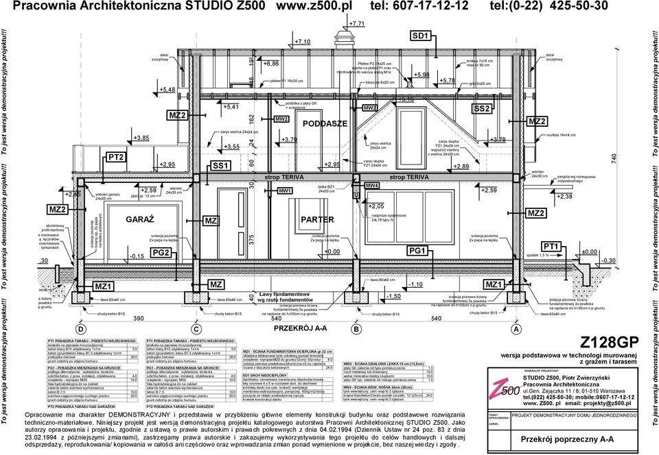 0 beton (gruzobeton) klasy 7,5 zdylatowany xm podsypka żwirowa 0.0 PG - POSZK MIESZKNI N GRUNCIE podłoga alternatywnie: wykładzina; terakota... szlichta beton. z prow. instalacji, zdylatowana 4.