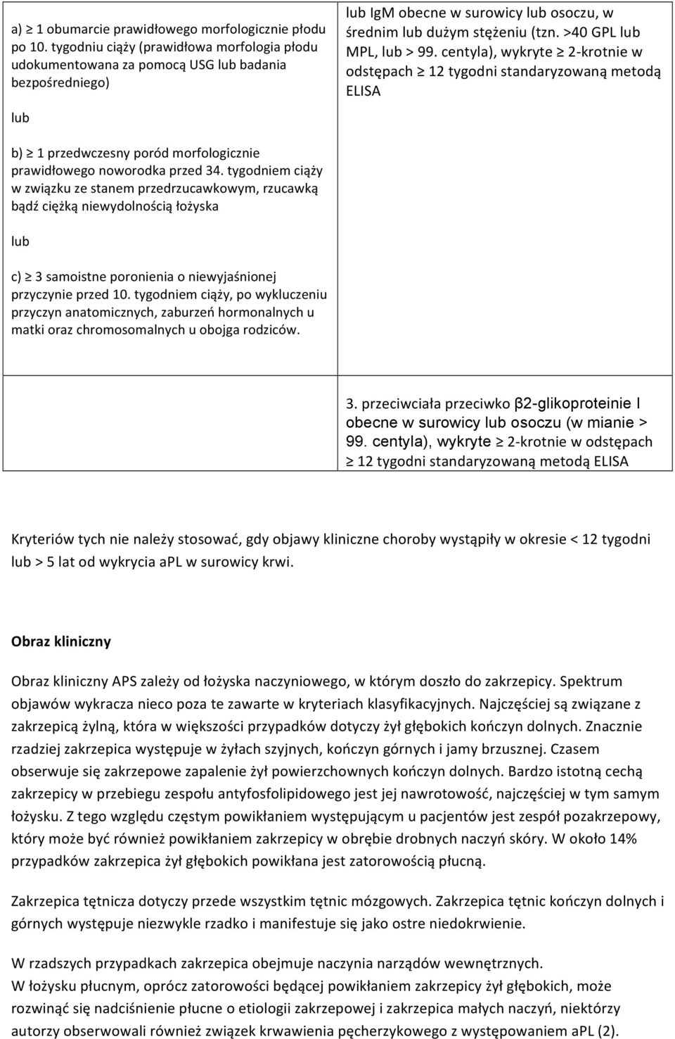 tygodniemciąży wzwiązkuzestanemprzedrzucawkowym,rzucawką bądźciężkąniewydolnościąłożyska lubigmobecnewsurowicylubosoczu,w średnimlubdużymstężeniu(tzn.>40gpllub MPL,lub>99.