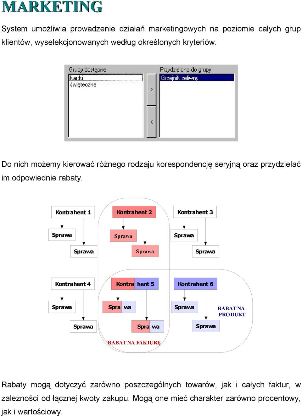 Kontrahent 1 Kontrahent 2 Kontrahent 3 Kontrahent 4 Kontra hent 5 Kontrahent 6 Spra wa RABAT NA PRODUKT Spra wa RABAT NA FAKTURĘ Rabaty