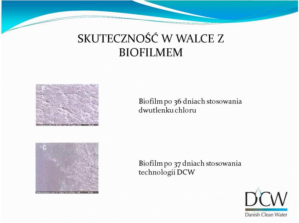 dwutlenku chloru Biofilm po 37