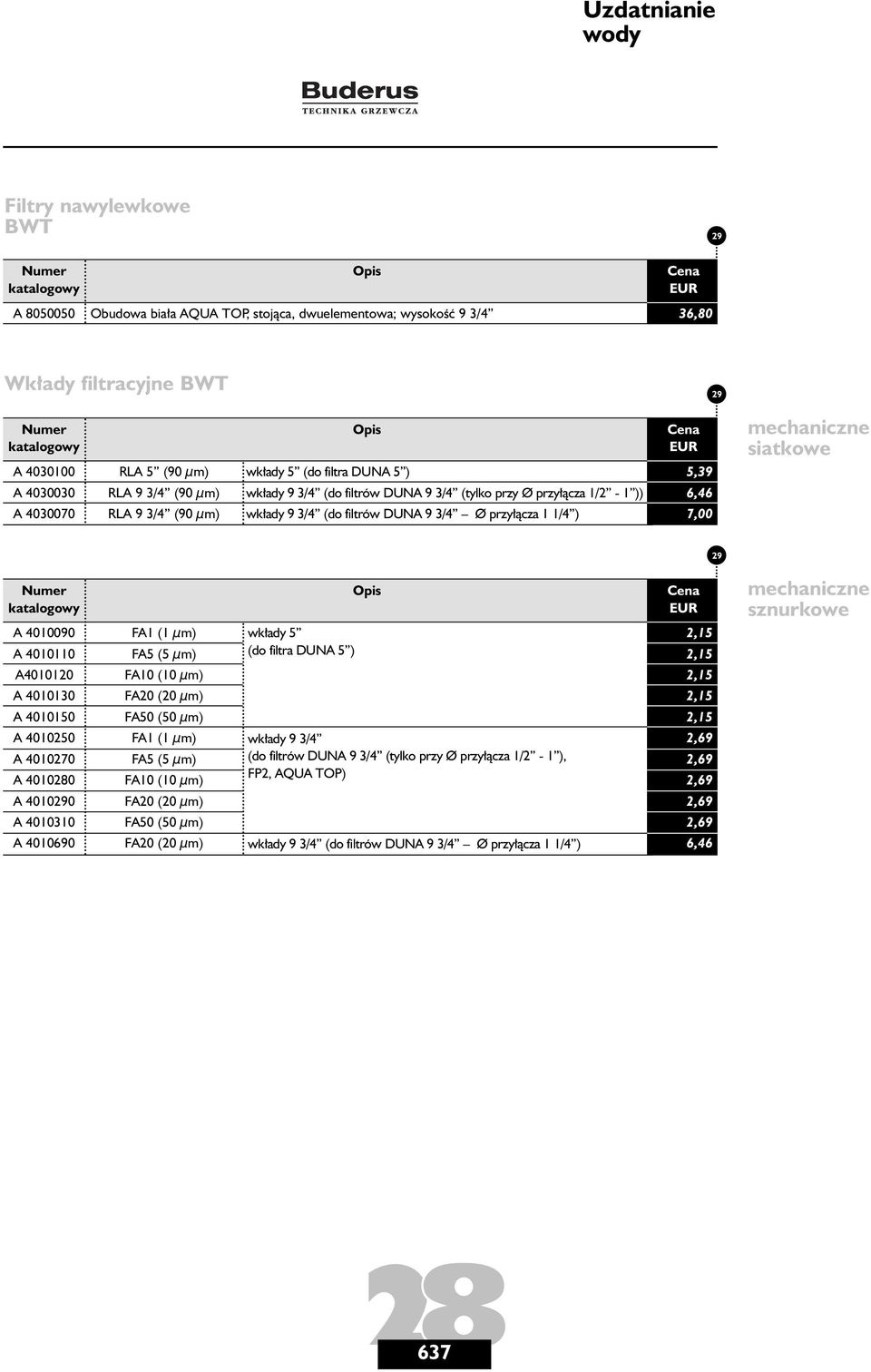 4010110 A4010120 A 4010130 A 4010150 A 4010250 A 4010270 A 4010280 A 40100 A 4010310 A 4010690 FA1 (1 µm) FA5 (5 µm) FA10 (10 µm) FA20 (20 µm) FA50 (50 µm) FA1 (1 µm) FA5 (5 µm) FA10 (10 µm) FA20 (20