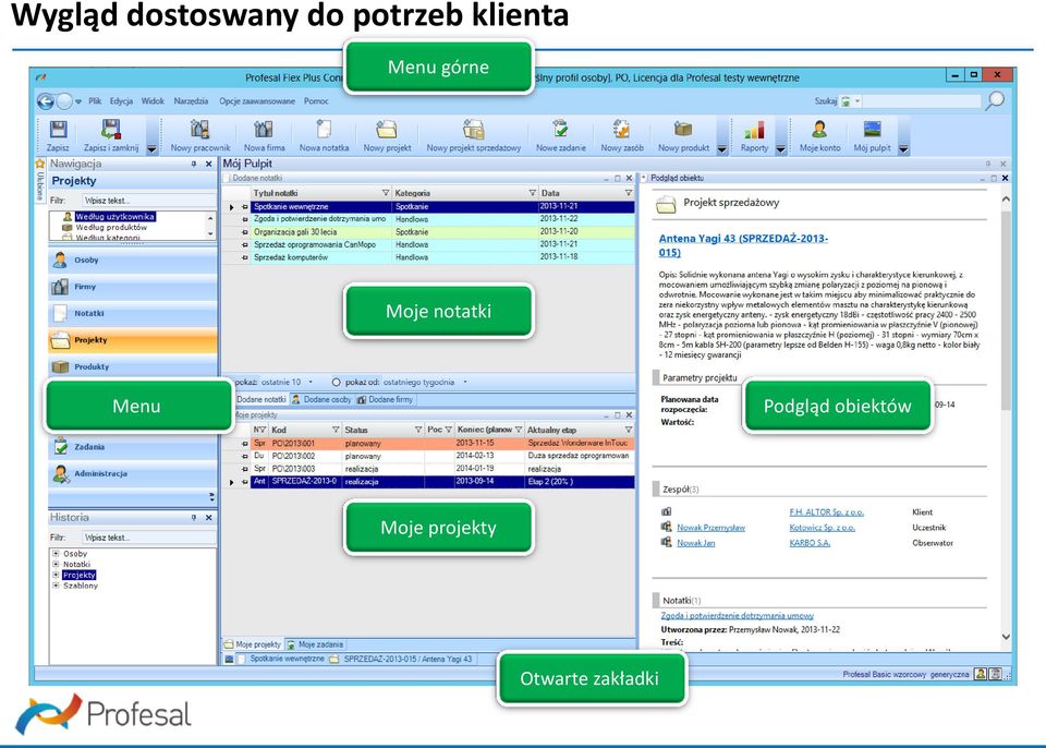 notatki Menu Podgląd