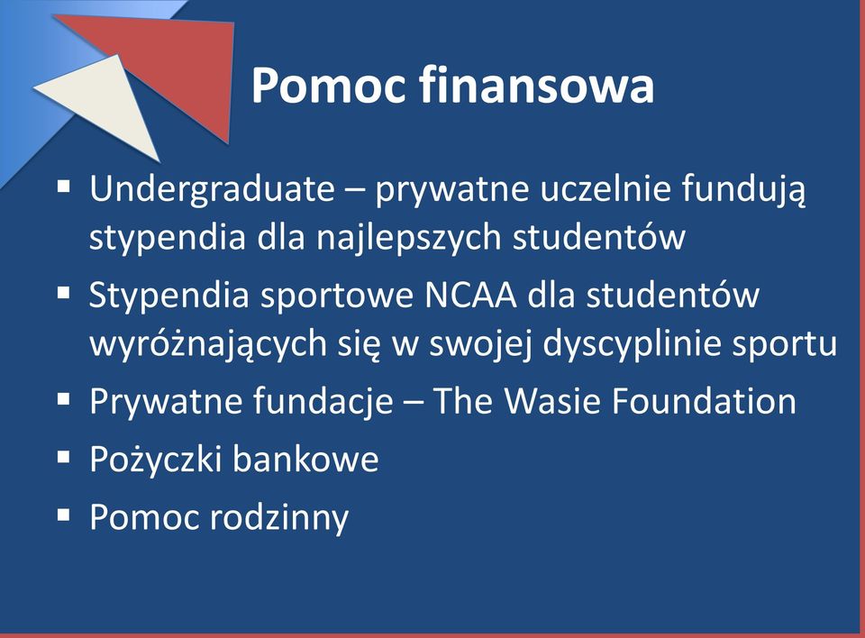 dla studentów wyróżnających się w swojej dyscyplinie sportu