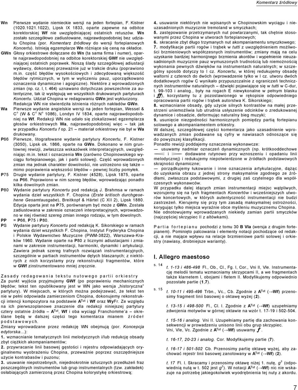 GWn Głosy orkiestrowe dołączane do Wn (ta sama firma i numer), oparte najprawdopodobniej na odbitce korektorskiej GWf nie uwzględniającej ostatnich poprawek.