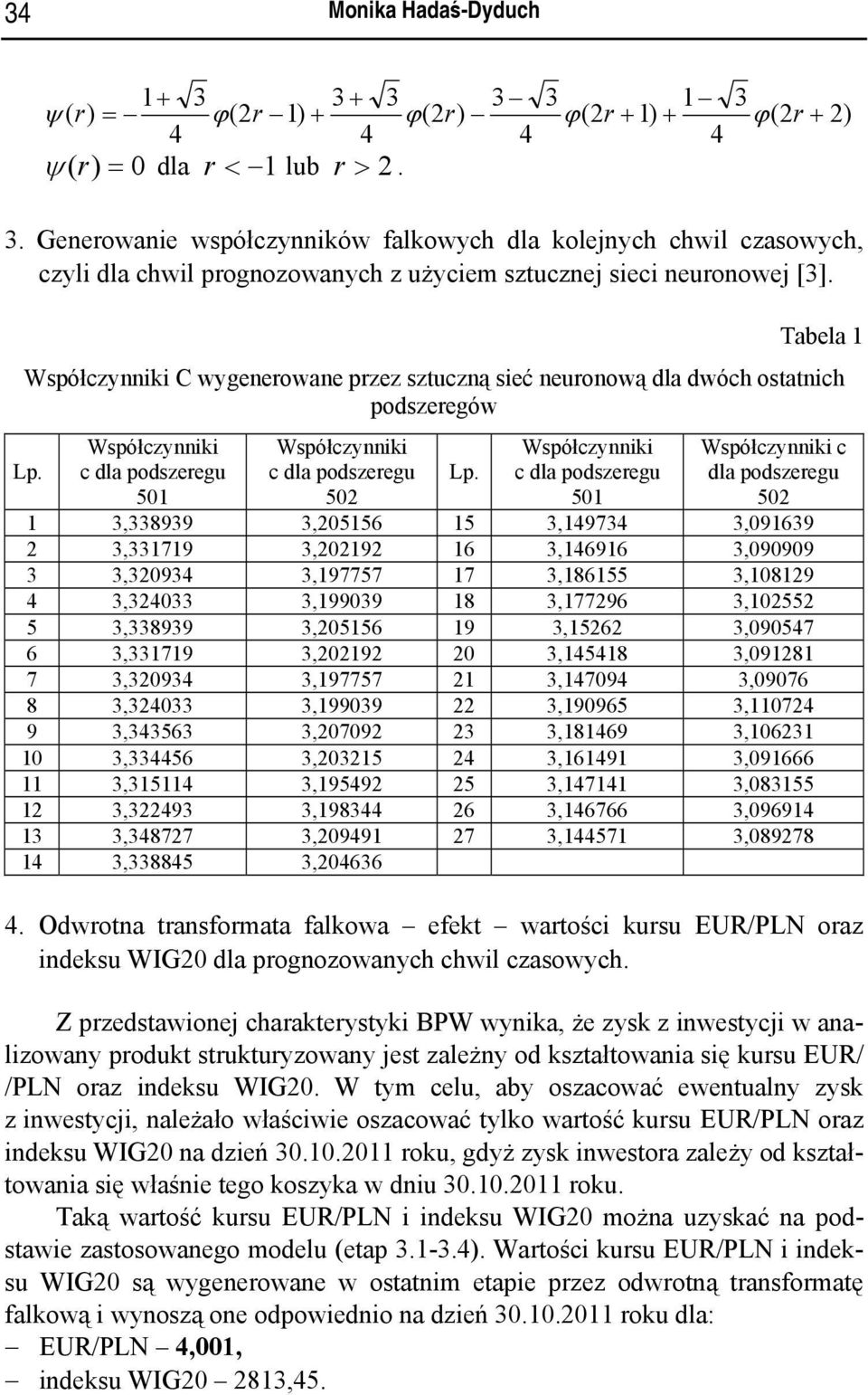 Współczynniki c dla podszeregu 501 Współczynniki c dla podszeregu 502 1 3,338939 3,205156 15 3,1973 3,091639 2 3,331719 3,202192 16 3,16916 3,090909 3 3,32093 3,197757 17 3,186155 3,108129 3,32033