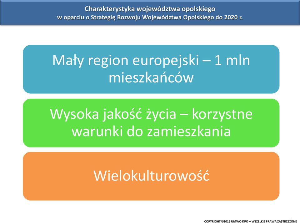 Mały region europejski 1 mln mieszkańców Wysoka jakość życia