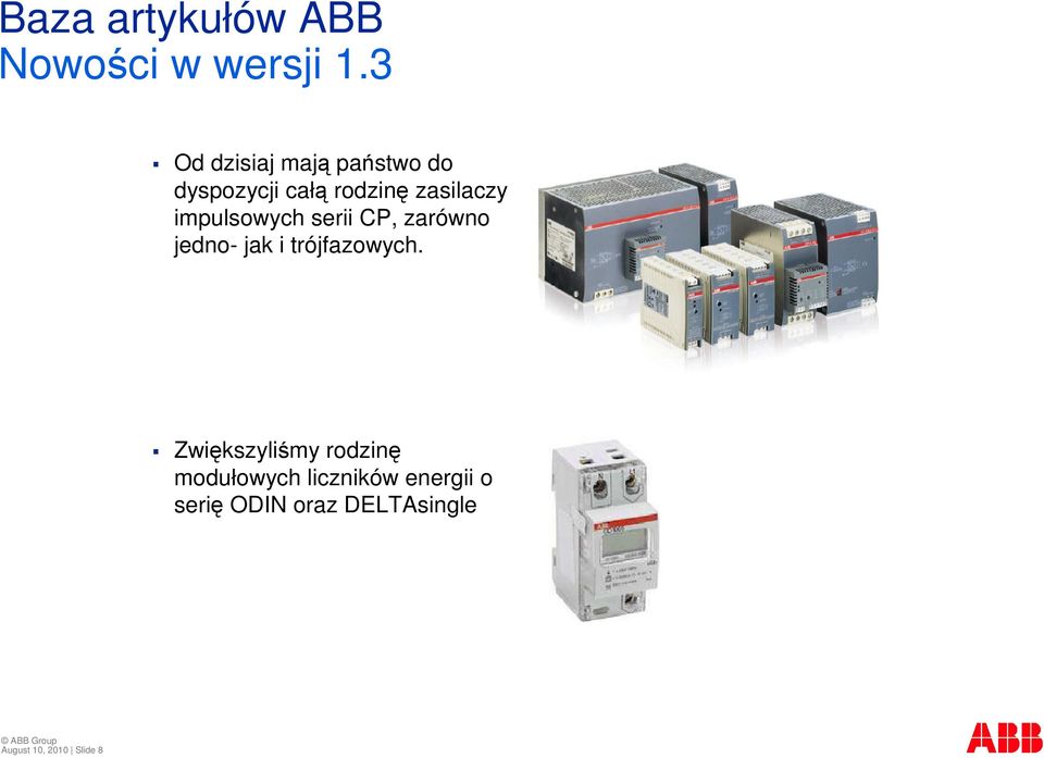 impulsowych serii CP, zarówno jedno- jak i trójfazowych.