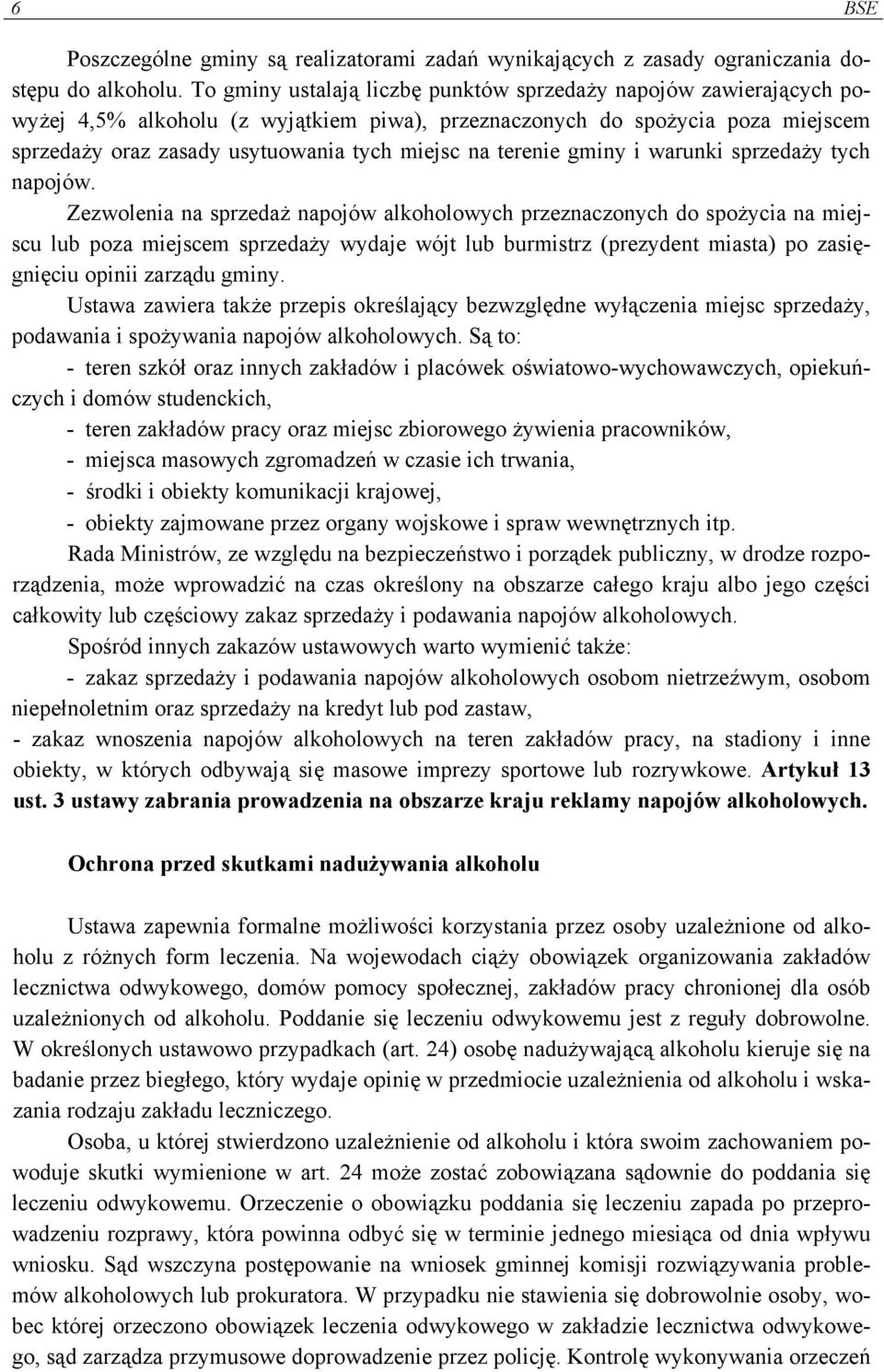terenie gminy i warunki sprzedaży tych napojów.
