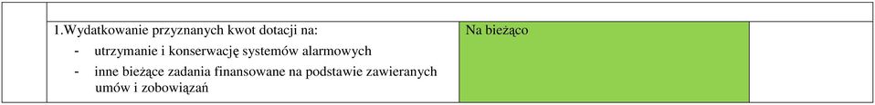 alarmowych - inne bieŝące zadania