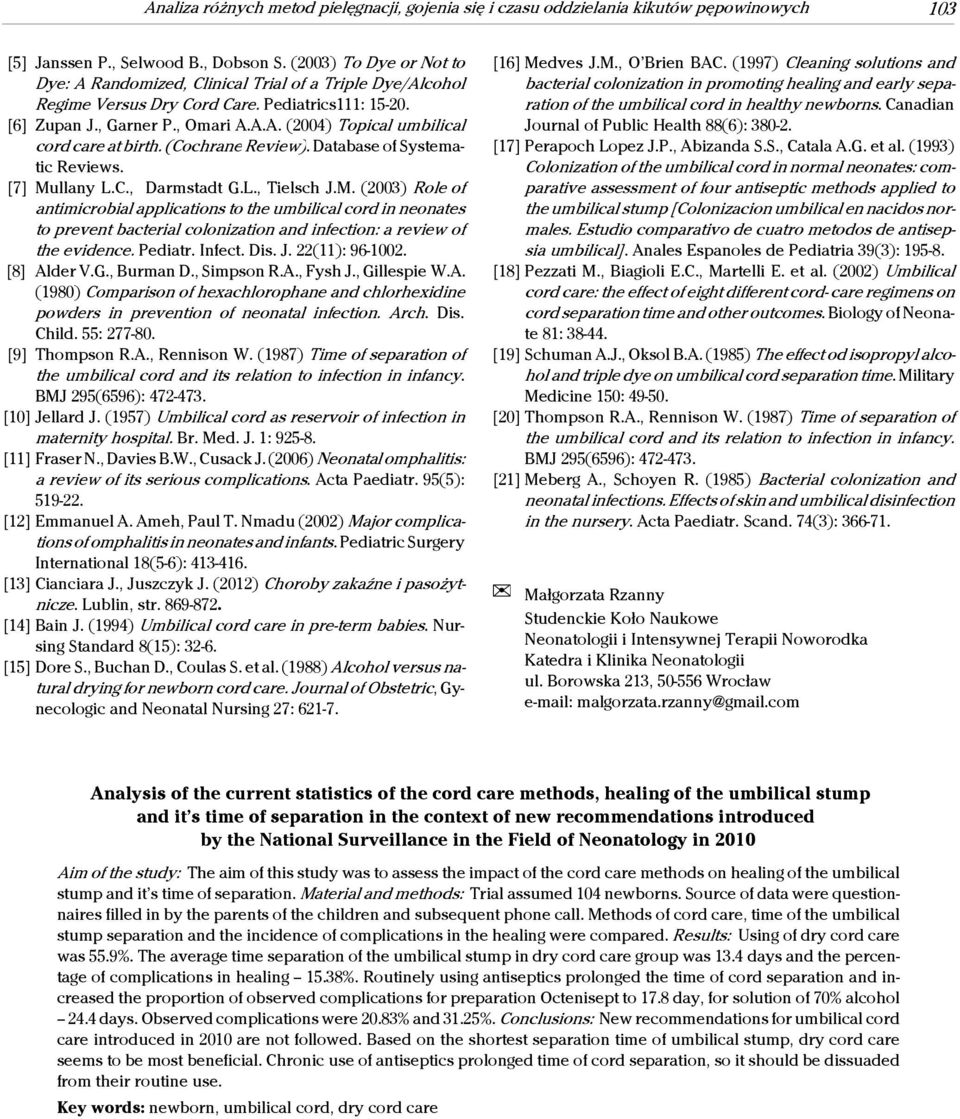 (Cochrane Review). Database of Systematic Reviews. [7] Mu