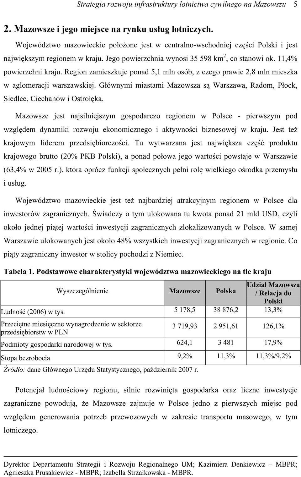 Region zamieszkuje ponad 5,1 mln osób, z czego prawie 2,8 mln mieszka w aglomeracji warszawskiej. Gównymi miastami Mazowsza s Warszawa, Radom, Pock, Siedlce, Ciechanów i Ostroka.