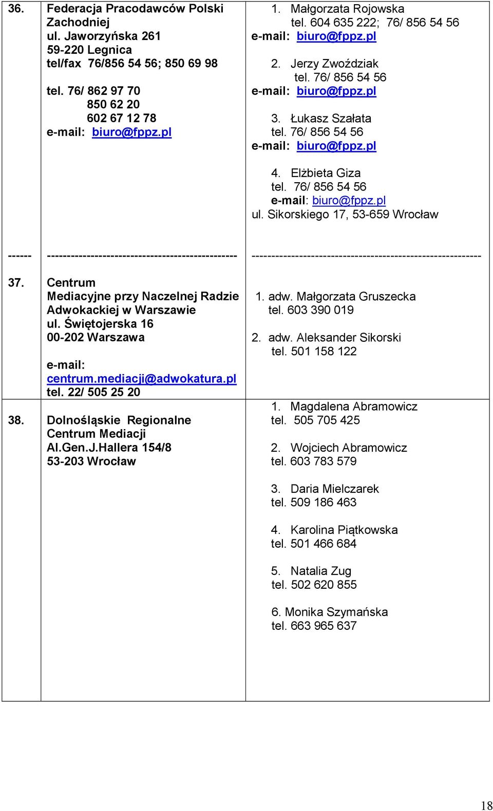 Elżbieta Giza tel. 76/ 856 54 56 e-mail: biuro@fppz.pl ul.