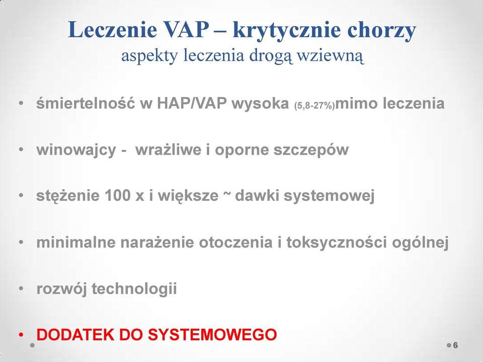 i oporne szczepów stężenie 100 x i większe ~ dawki systemowej minimalne