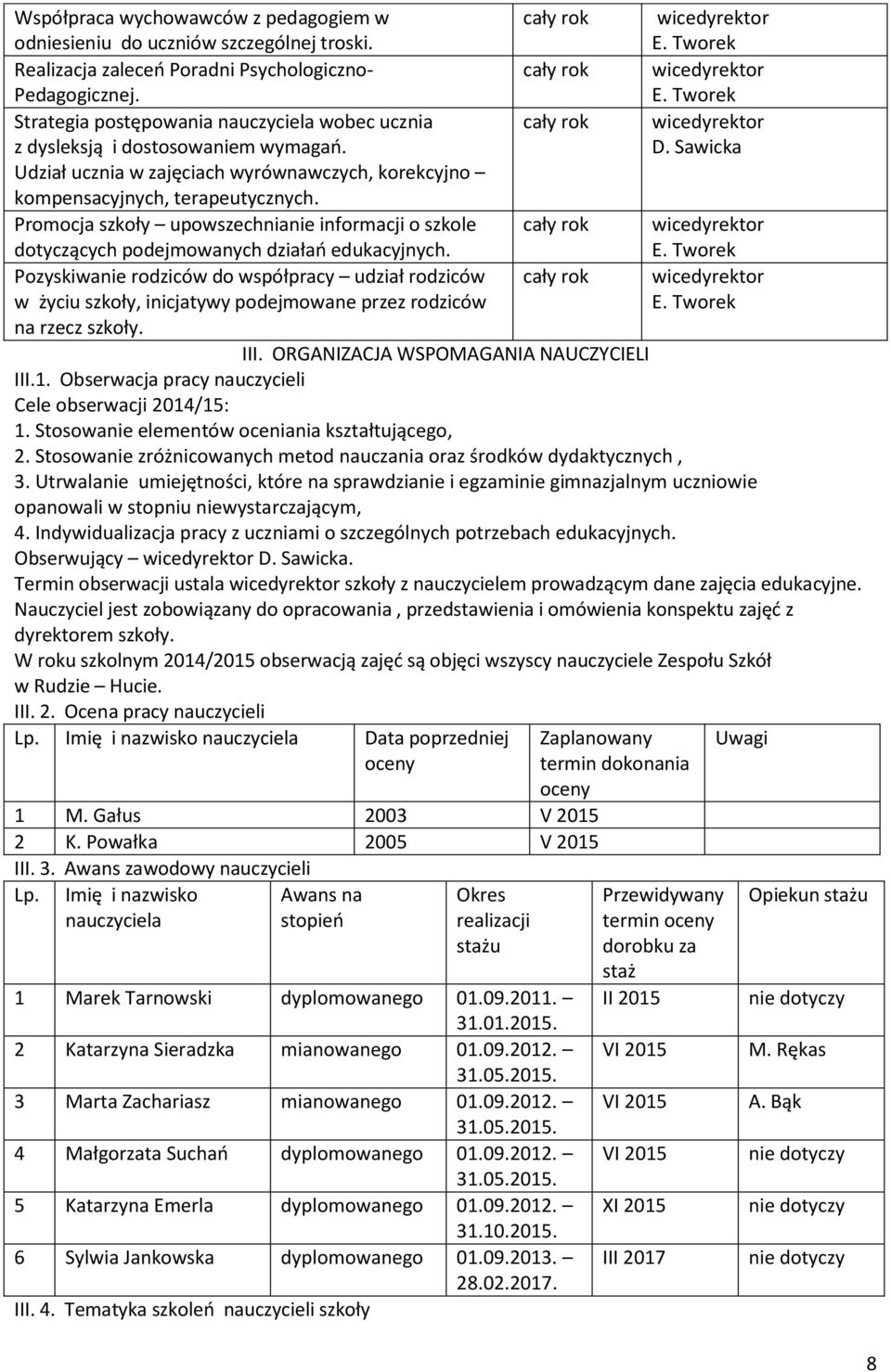 Promocja szkoły upowszechnianie informacji o szkole dotyczących podejmowanych działań edukacyjnych.